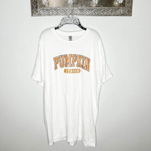 White Pumpkin Season Unisex Fall T-shirt Size Large - Picture 1 of 1